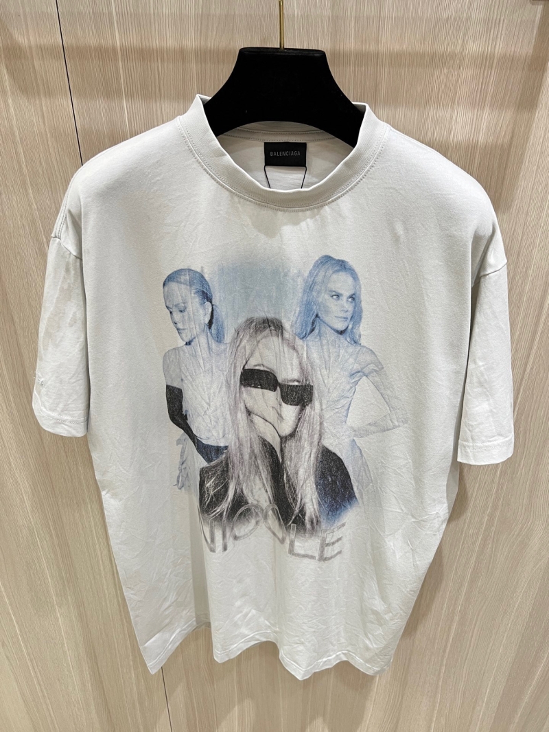 Balenciaga Nicole Kidman Artist Graphic Oversized T-Shirt in Vintage Grey