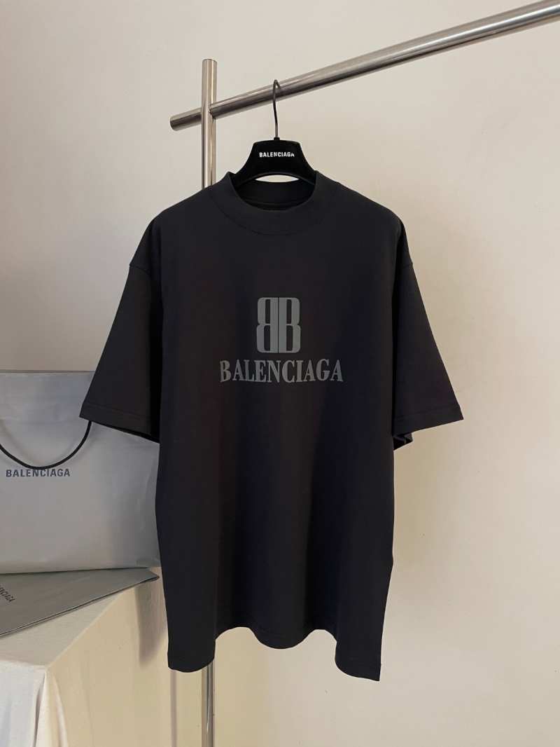 Balenciaga BB Monogram Oversized T-Shirt in Washed Black - Heavy Cotton Jersey Luxury Streetwear