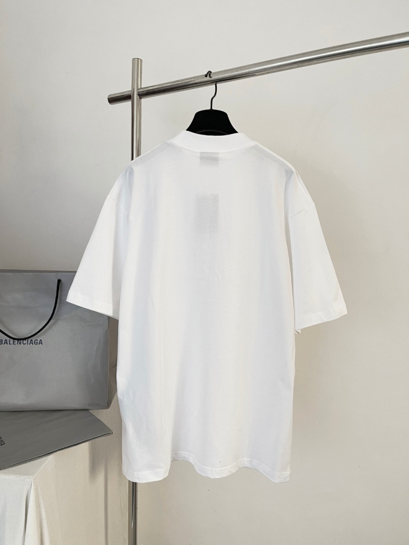 Balenciaga BB Logo Print Oversized T-Shirt in White