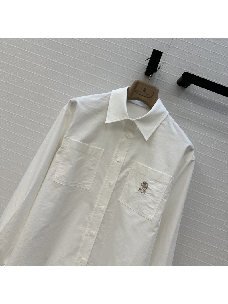 Brunello Cucinelli Luxe White Oxford Cotton Shirt - Old Money Style