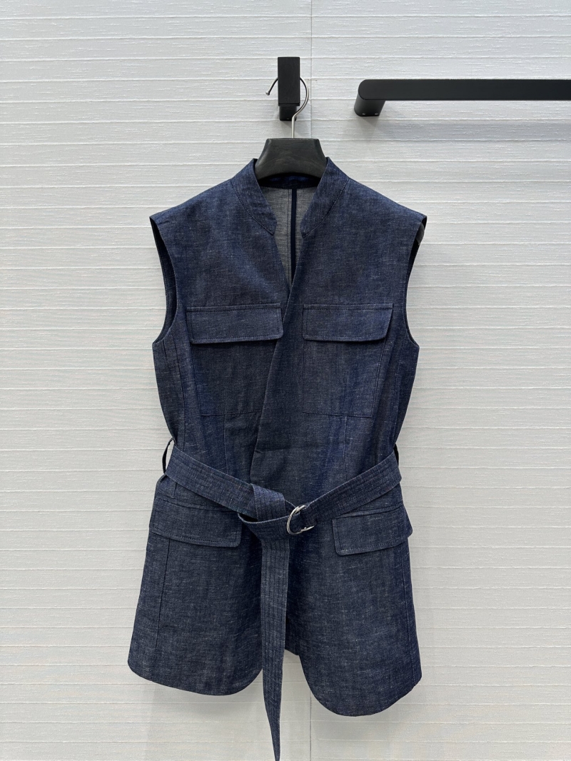 Brunello Cucinelli Luxe Linen-Cotton Denim Vest Set
