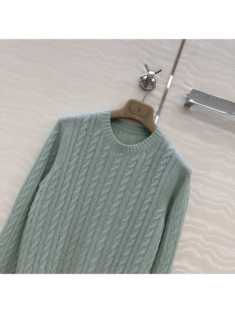 Brunello Cucinelli Luxe Cashmere Sweater with Silver Thread - Shimmering Elegance