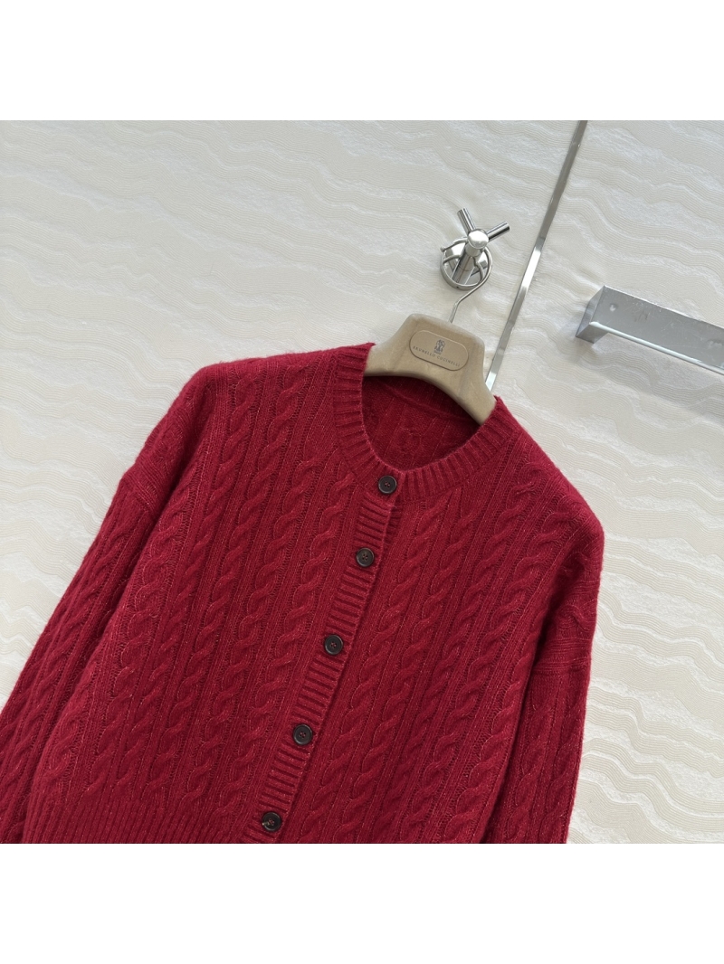 Brunello Cucinelli Exclusive Luxe Cashmere Cardigan with Silver Thread Detailing