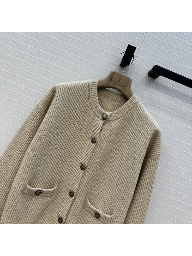 Brunello Cucinelli Exclusive Cashmere Cardigan - Timeless Round Neck with Vintage Button Details