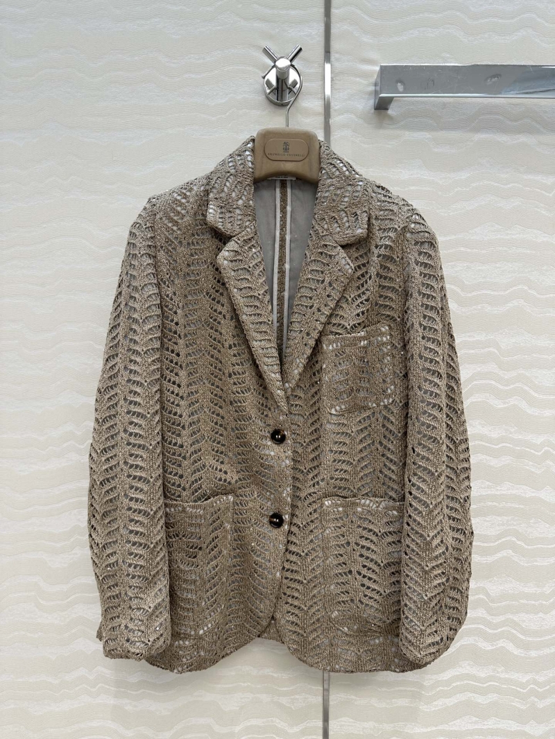 Brunello Cucinelli Limited Edition 25SS Luxe Linen-Cotton Lace Blazer – High-Intelligence Elegance in Two Colors
