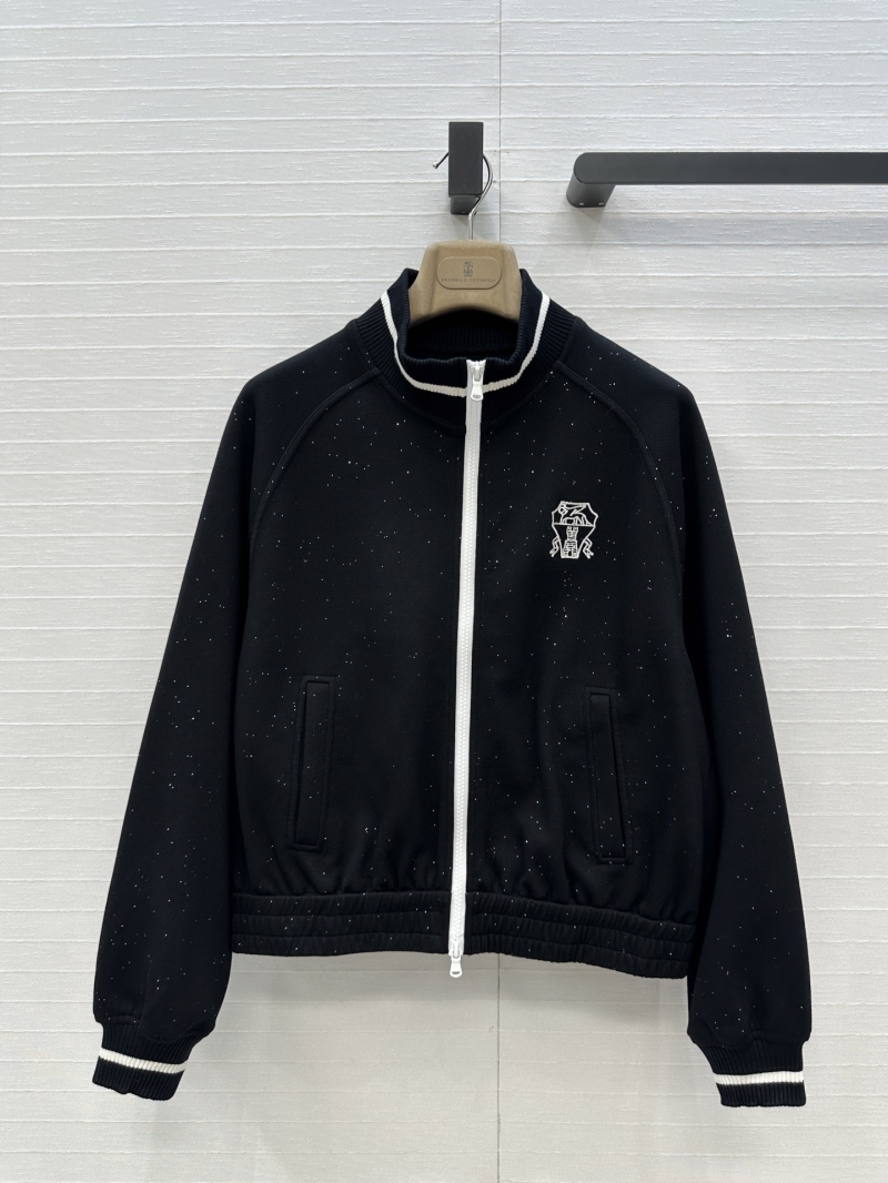 Brunello Cucinelli BC Long-Termism Embroidered Badge Zip-Up Hoodie and Elastic Waist Tapered Pants Set