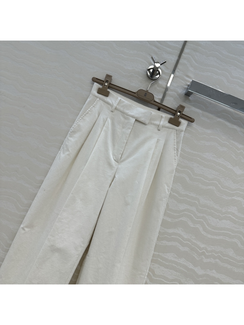 Brunello Cucinelli Elevated Corduroy Trousers - Minimalist Straight Leg Pants, Old Money Style, Fine Ribbed Fabric