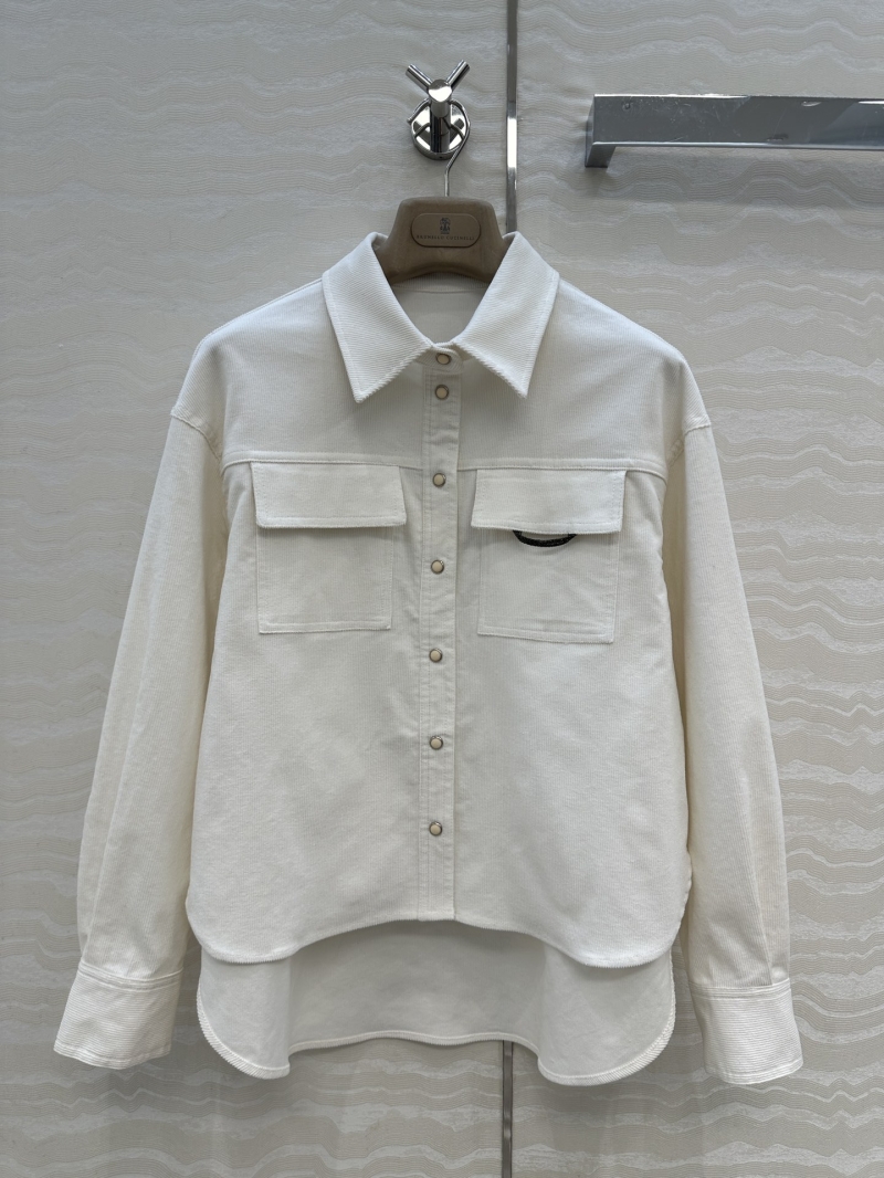 Brunello Cucinelli Corduroy Shirt Jacket – Minimalist Old Money Style, Relaxed Fit, Asymmetrical Hem