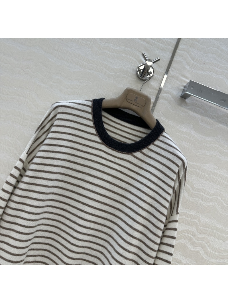 Brunello Cucinelli Cashmere Striped Sweater – Italian Old Money Aesthetic, Swiss Crafted, Relaxed Fit