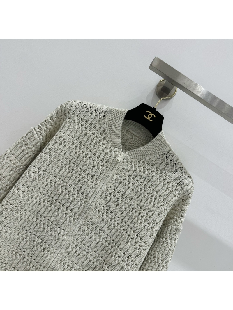 Brunello Cucinelli Sequin Linen-Cotton Pointelle Knit Cardigan - Oatmeal