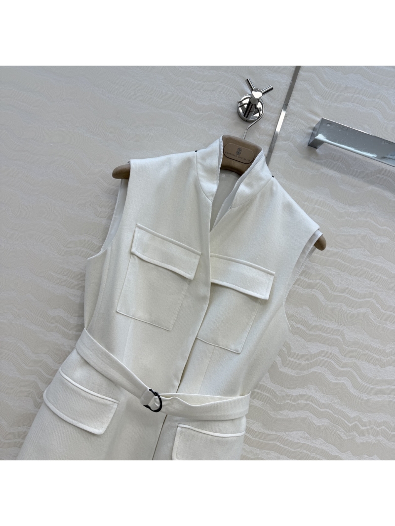 Brunello Cucinelli Fine-Spun Wool and Gold Silk Two-Piece Tailored Vest Set