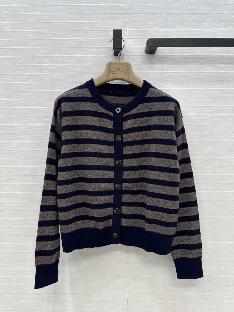 Brunello Cucinelli Exclusive High-Intelligence Casual Striped Cardigan in Luxe Cashmere