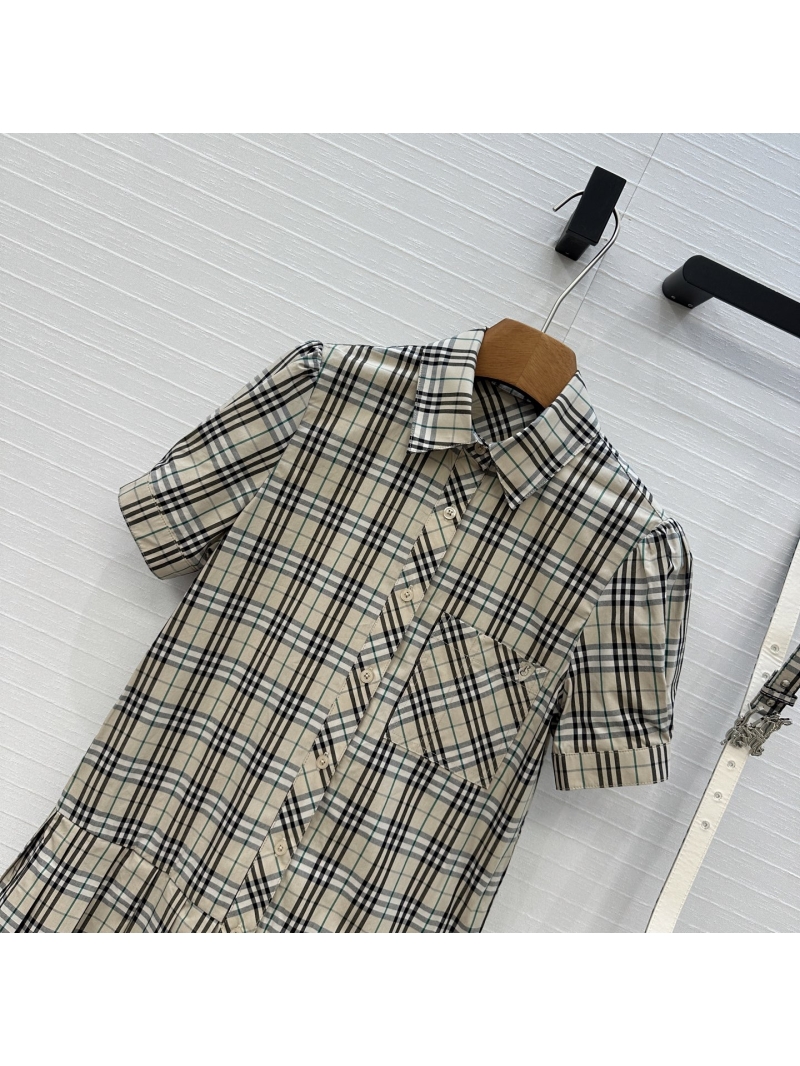 Burberry Vintage Check Puff-Sleeve Dress - Elegant British Style