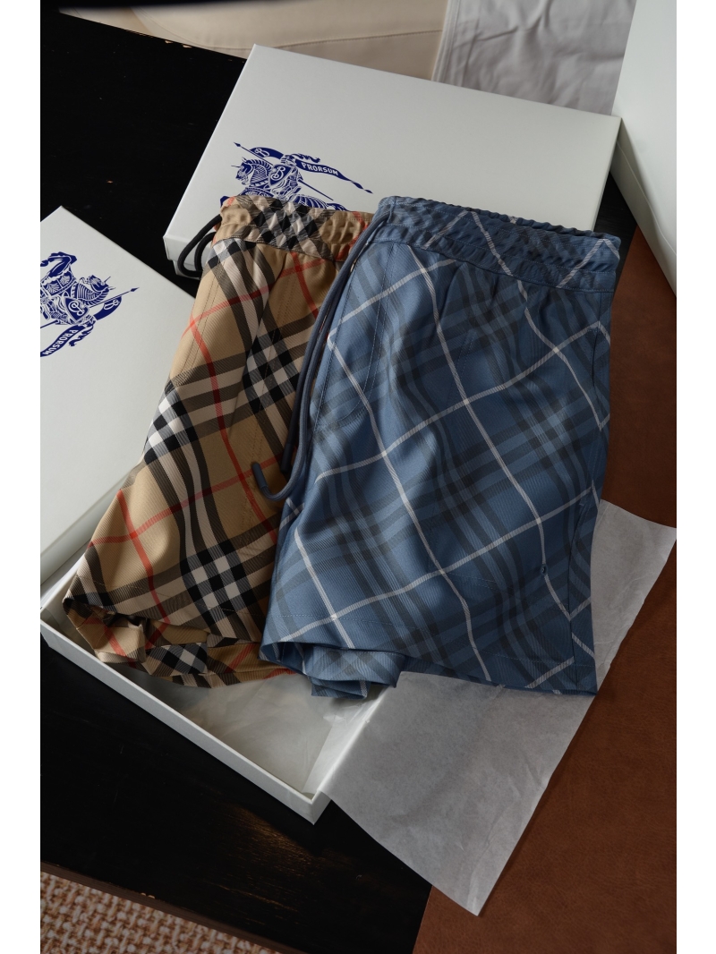 Burberry Blue-Gray Vintage Check Drawstring Swim Shorts