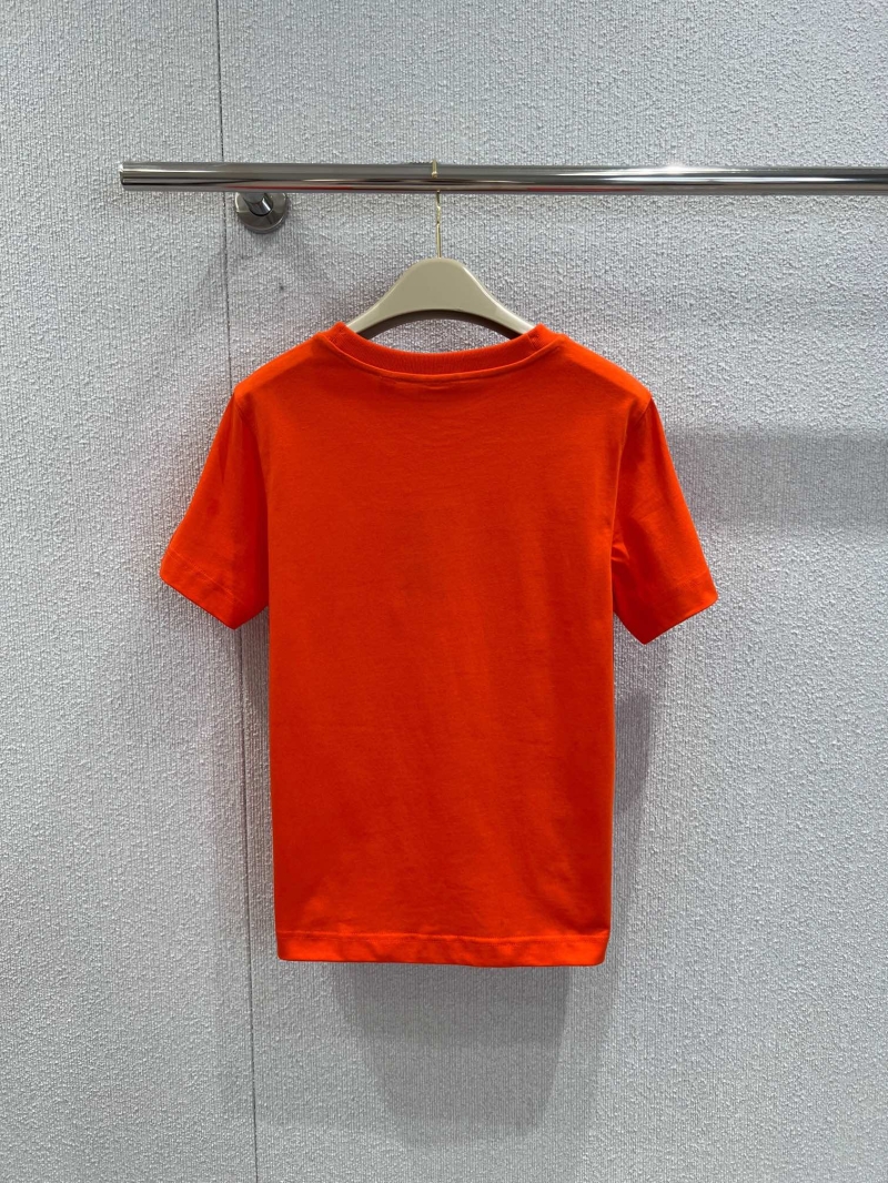 Burberry Spring/Summer Check Heart Embroidered T-Shirt Red