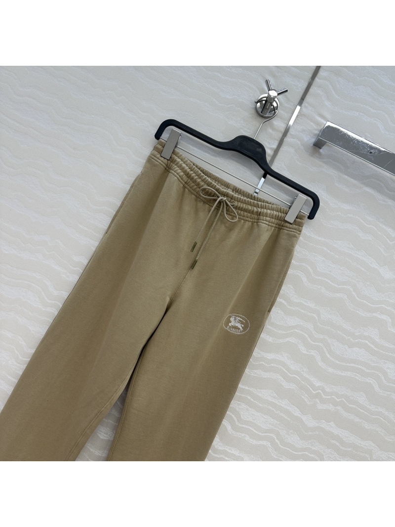 Burberry Casual Wear - Embroidered Warhorse Design Relaxed Pants in Premium Cotton