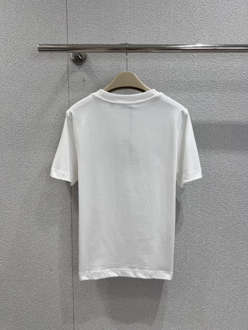 Burberry 25FW Early Autumn Embroidered Equestrian Logo White T-Shirt