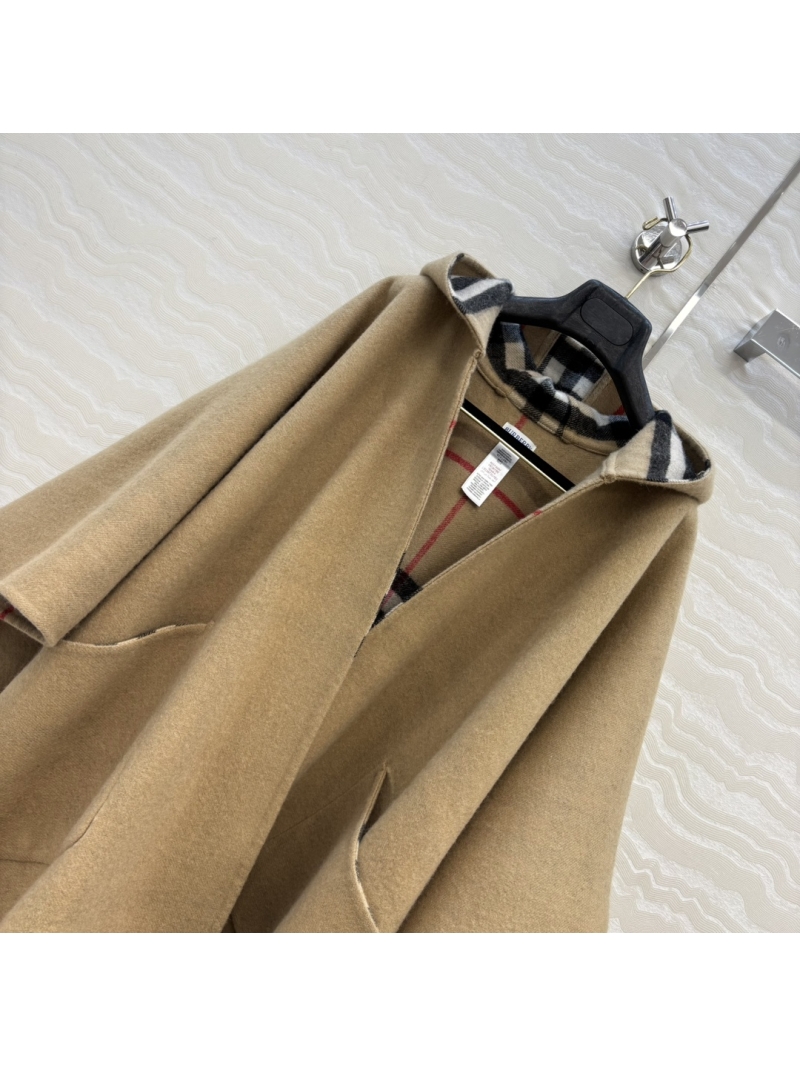 Burberry Heritage Check Double-Faced Cashmere Hooded Cape & Oversized Scarf - Luxurious 100% Cashmere, Embroidered Knight Logo, Asymmetric Hem