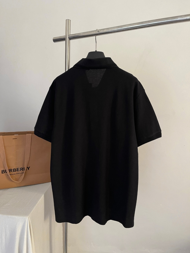 Burberry Signature Equestrian Knight Cotton Piqué Polo Shirt in Black
