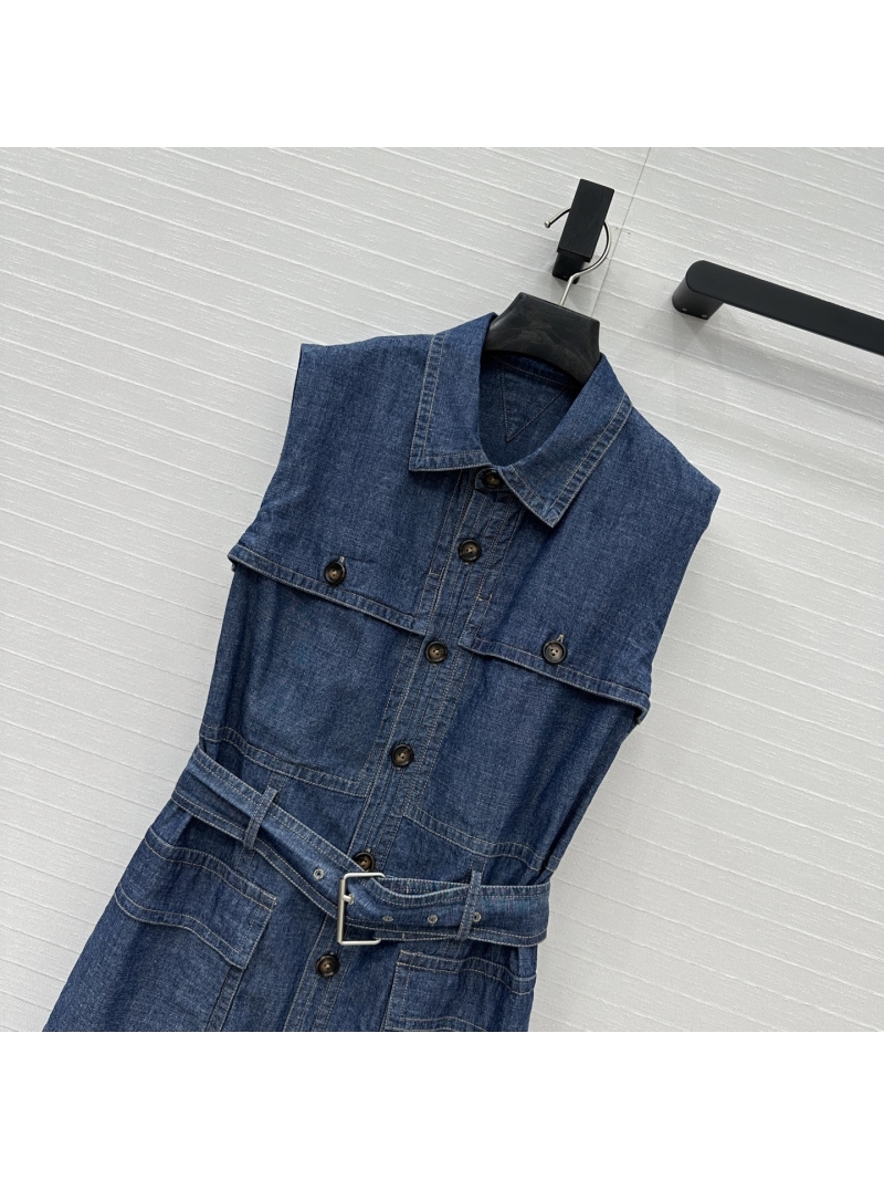 Bottega Veneta Vintage Washed Denim Vest Dress - Elegant & Slimming