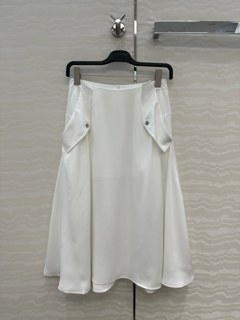 Bottega Veneta White Midi Skirt - ElegantLux Acetate Design