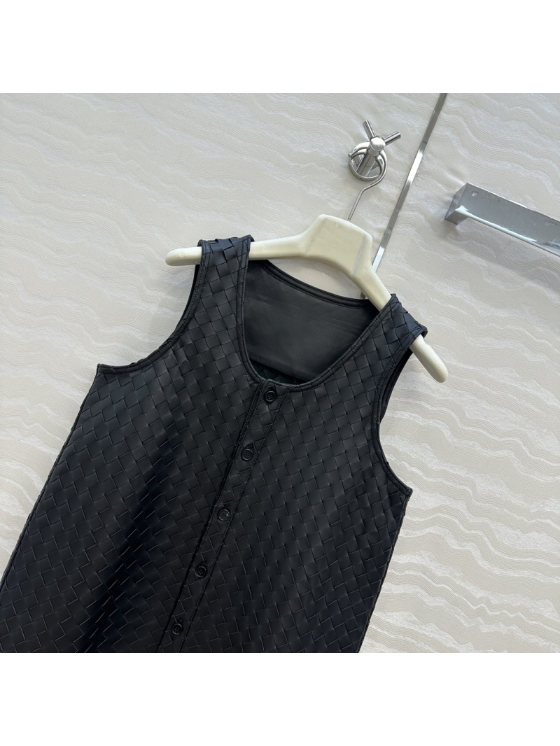 Bottega Veneta Exclusively Woven Vest Dress in Luxe 100% Lambskin