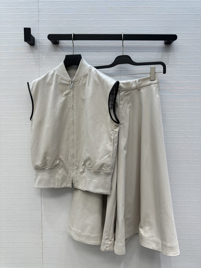 Bottega Veneta Early Autumn Sleeveless Vest with Leather Trim - Luxe Twill Cotton & Modern Double-Zip Design