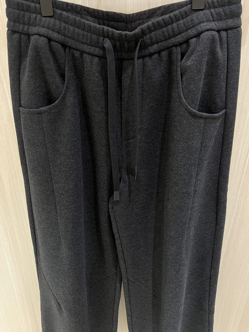 Bottega Veneta Thickened Wool Wide-Leg Joggers in Charcoal Grey - Premium Wool Blend, Relaxed Fit, Vertical Seam Detail