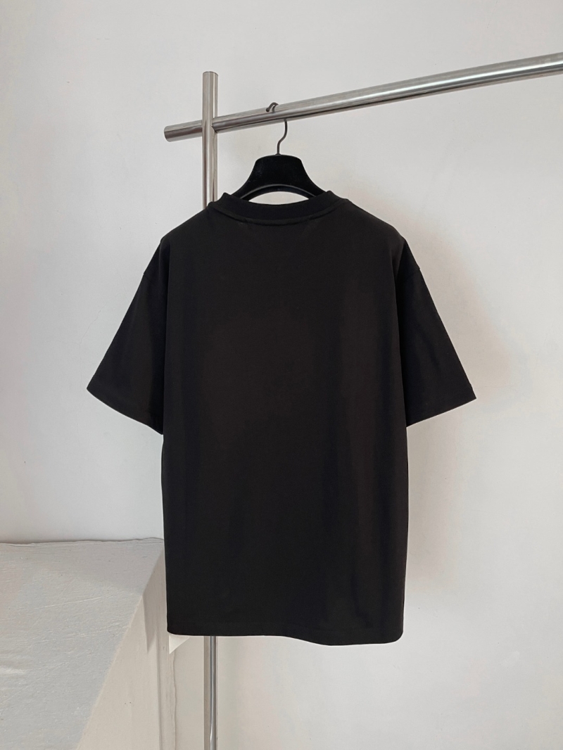 Bottega Veneta Intrecciato Leather Pocket Cotton T-Shirt in Black