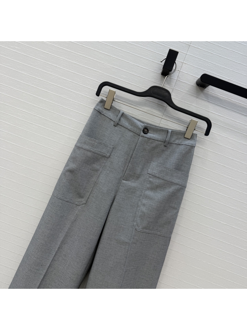 Bottega Veneta Lightweight Heathered Grey Straight-Leg Trousers