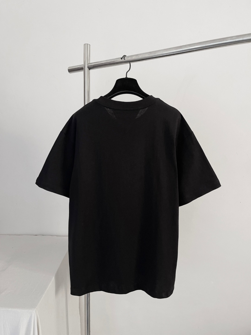 Bottega Veneta Intrecciato Leather Pocket Cotton T-Shirt - Black