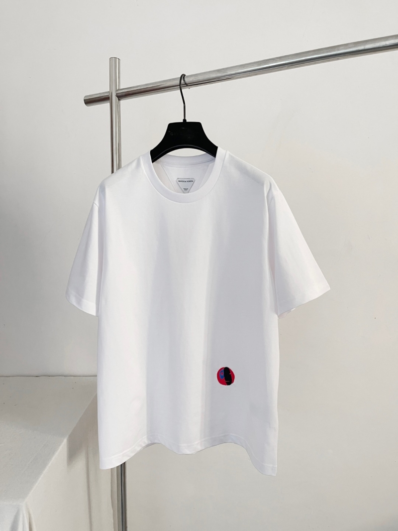 Bottega Veneta Face Mask Print Cotton Crew Neck T-Shirt in White