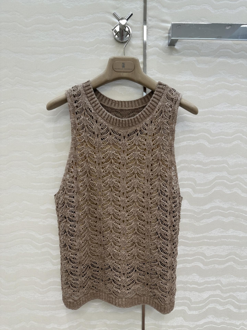 Brunello Cucinelli Exclusive Hollow-Knitted Vest Top Limited Edition