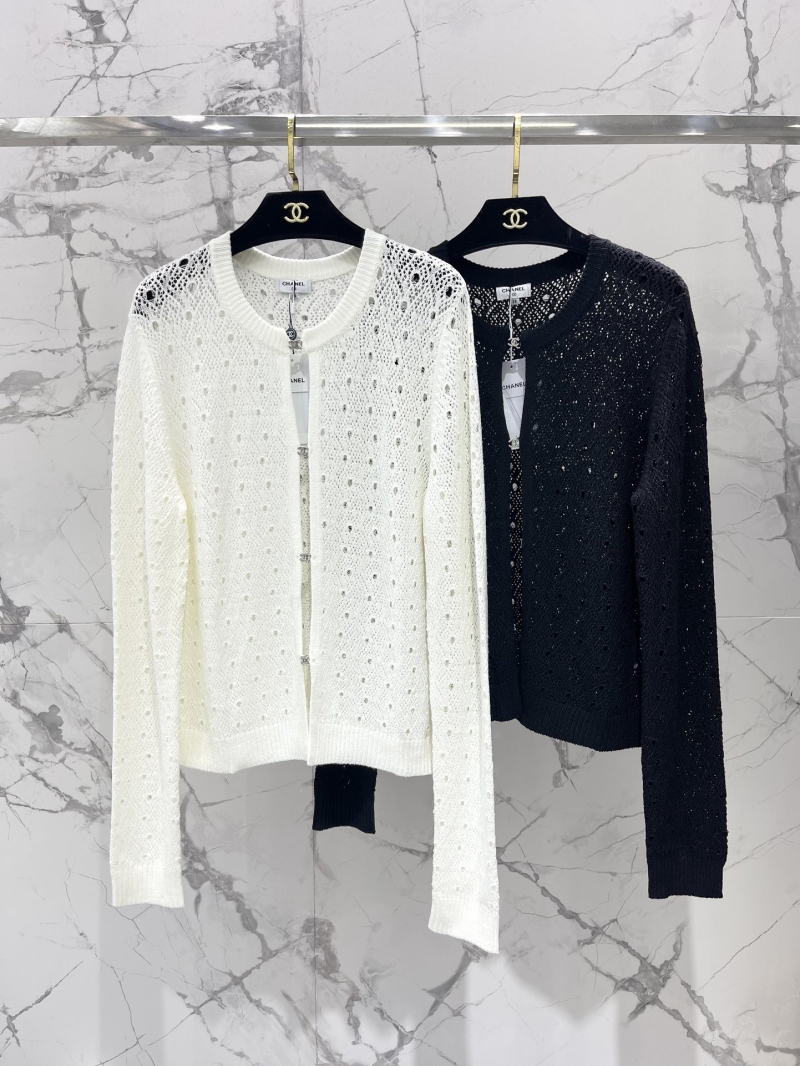 Chanel Women"s New Collection Black Lace Knit Cardigan