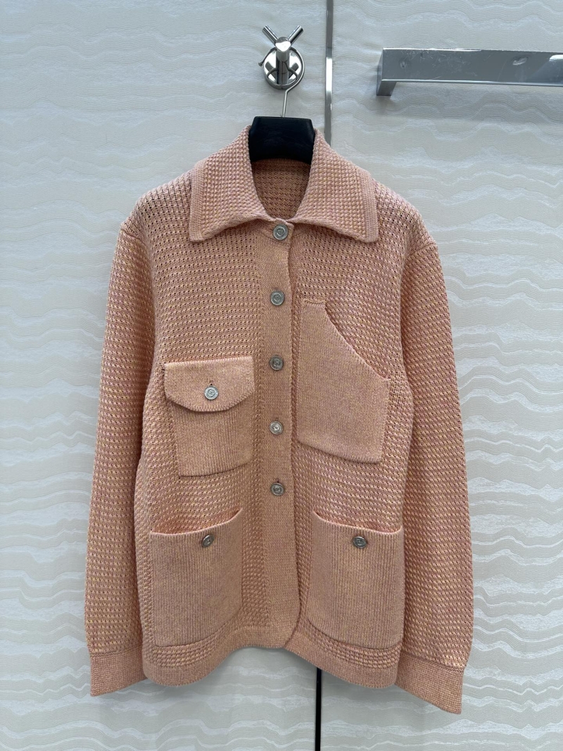 Chanel Coco Girl Lapel Knit Jacket in Sand Orange - Limited Edition