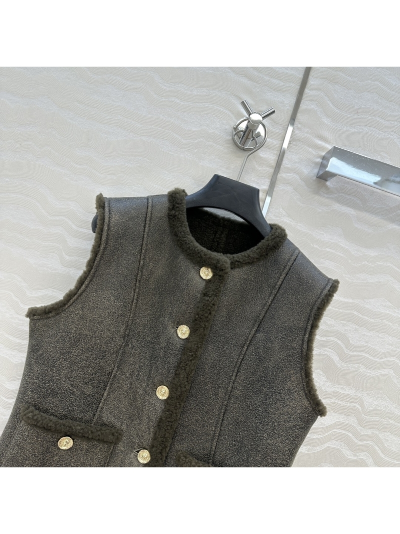 Chanel Imported Limited Edition Turkish Shearling Vest | Artisan Tailored Waist-Defining Design