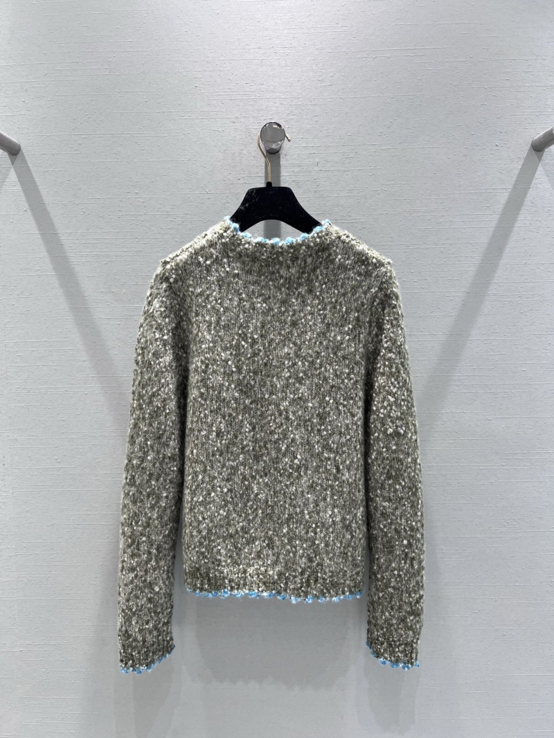 Chanel 2025 Fall Winter Métiers d'Art Wool Knit Cardigan - Heathered Olive with Crystal Floral Buttons