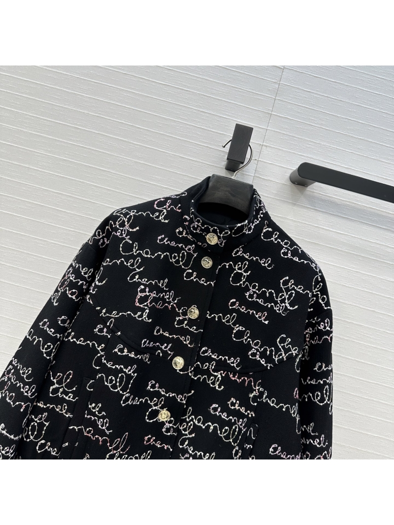 Chanel Custom Graffiti Sequin Embroidered Bomber Jacket in Black