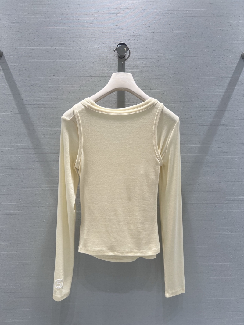 Chanel Butter Yellow Embroidered Two-Piece Long-Sleeve T-Shirt - 2026SS Early Spring Collection