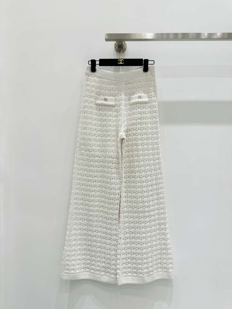 Chanel Exquisite Hand-Crocheted Wide-Leg Pants in Ivory - Limited Edition