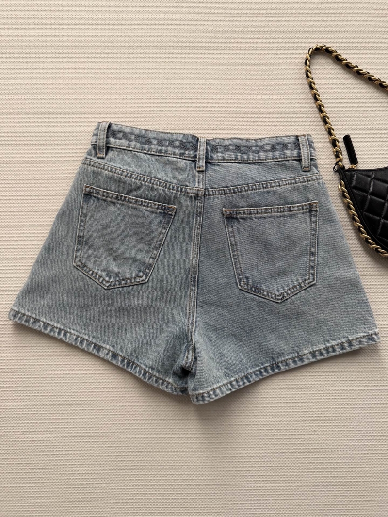 Chanel High-Waisted Embroidered Denim Shorts in Light Blue - Retro Luxury 2026SS Edition