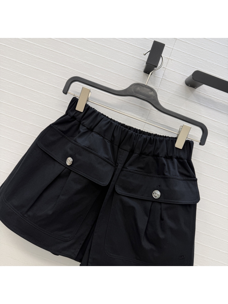 Chanel Exquisite Cotton Vintage Cargo Skort in Polished Black