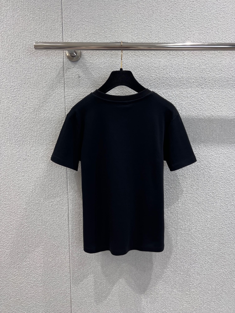 Chanel 26C Métiers d'Art Towel Embroidery Logo Cotton T-Shirt in Black