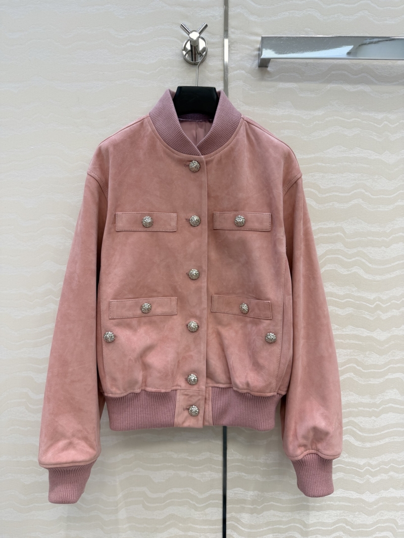 Chanel Limited Edition Sakura Pink Suede Bomber Jacket