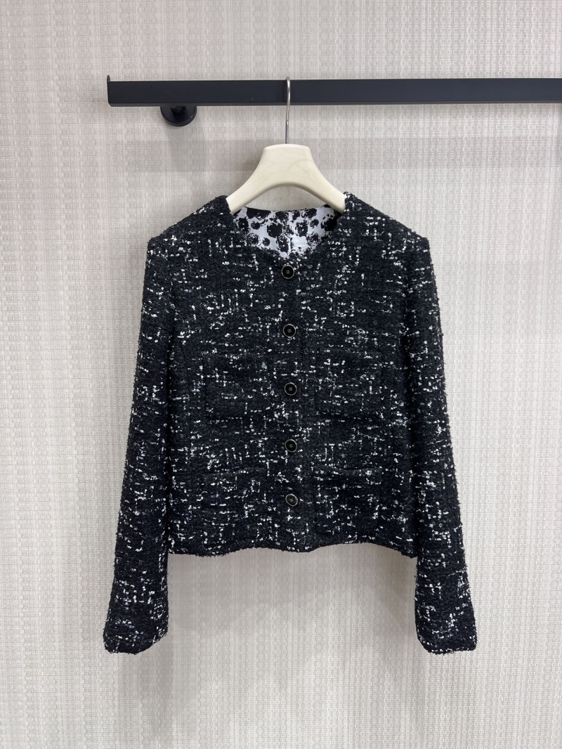 Chanel Shimmering Tweed Boucl&eacute; Jacket - Black/White Early Spring Collection