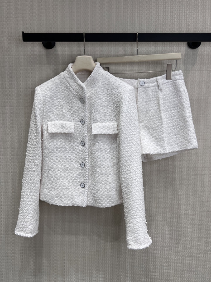 Chanel Ivory Bouclé Tweed Jacket and Shorts Set - Exquisite French Aesthetic