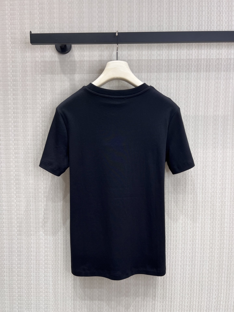 Chanel Coco Script Embroidery Crystal Embellished High-Count Cotton T-Shirt in Black