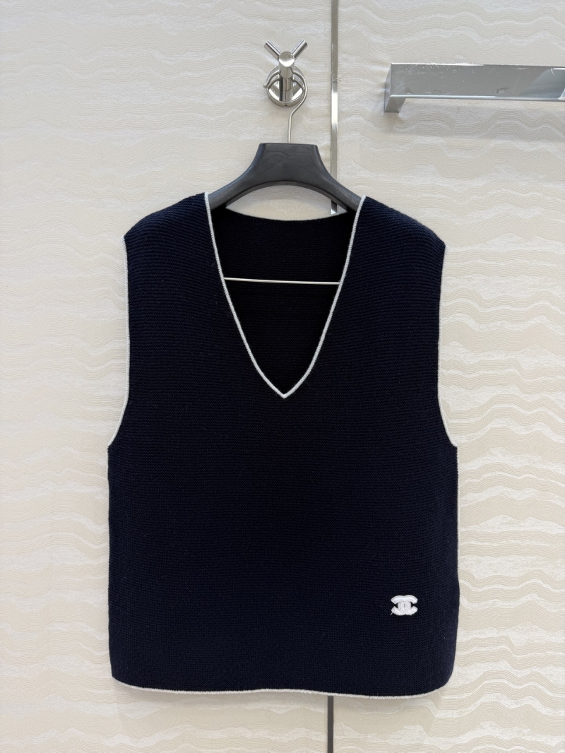 Chanel Cashmere Preppy Knit Sweater Vest