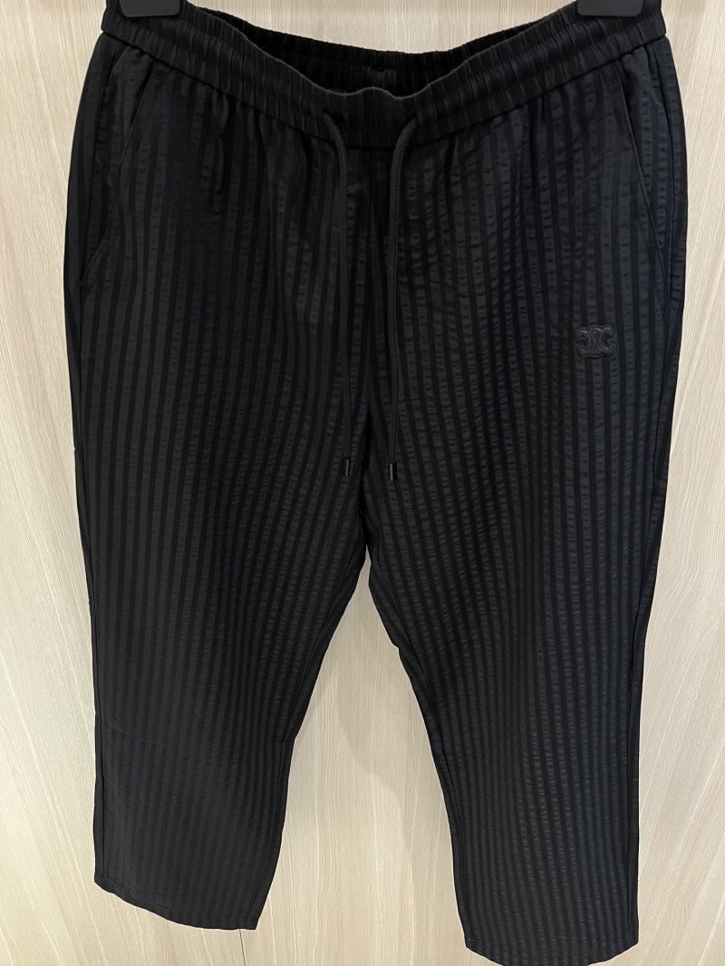 Celine Textured Cooling Stripe Pants - Elegant Summer Essential