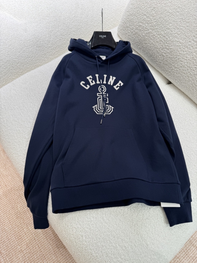 Celine Unisex Logo Embroidery Hooded Sweatshirt - Chic & Cozy